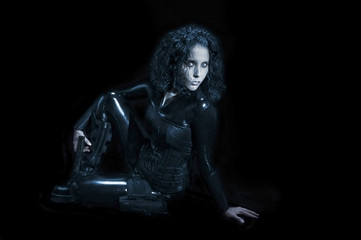 Fototapeta premium Vampiress with gun
