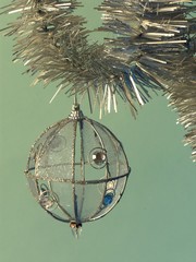 Christmas tree with silvery ball