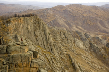 man on cliff