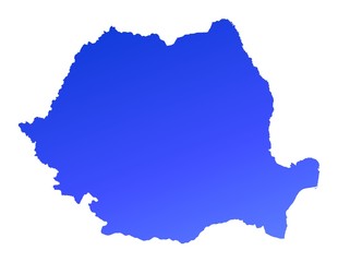 Fototapeta premium blue gradient map of Romania