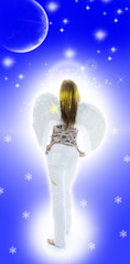 Beautiful woman with wings