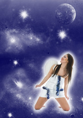 Beautiful woman with wings