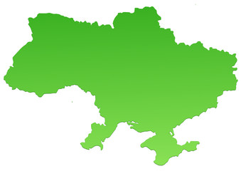 Carte de l'Ukraine verte