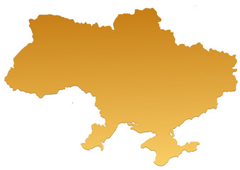 Carte de l'Ukraine marron