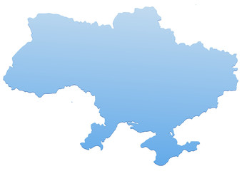 Fototapeta na wymiar Carte de l'Ukraine bleu