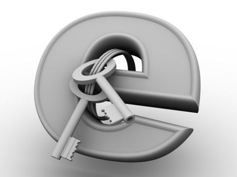 Symbol for internet with keys