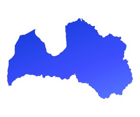 Fototapeta premium blue gradient map of Latvia
