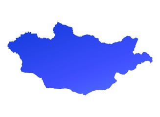blue gradient map of Mongolia