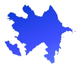 blue gradient map of Azerbaijan