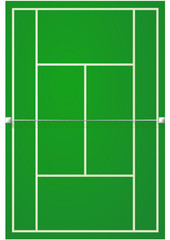 Terrain de tennis sur surface dure