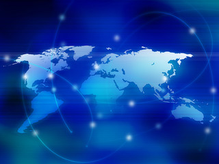 world map technology-style