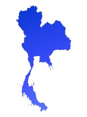 blue gradient map of Thailand
