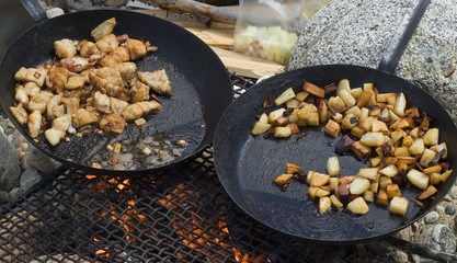 sizzling campfire meal