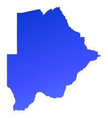 blue gradient map of Botswana