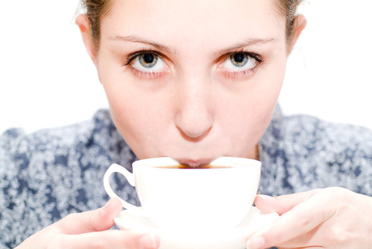 Fototapeta girl with a cup