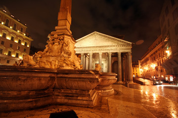 Pantheon at Night, Rome, Italy