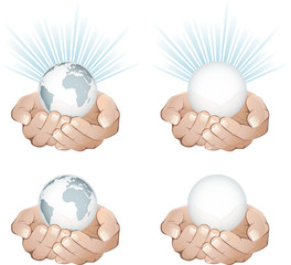 Mains et planètes, image vectorielle