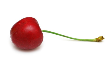 Red cherry isolated on the white background