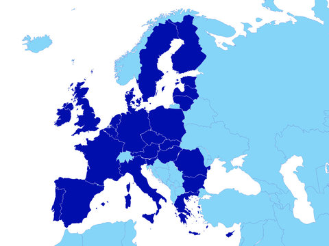 EU members on Europe map