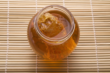 fresh honey with honeycomb