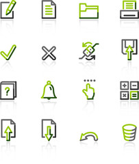 green-gray notebook icons