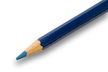 Blue pencil with clipping path