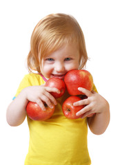 girl with apple