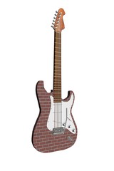 Obraz premium guitare electrique 3D brique rouge - info2d3d