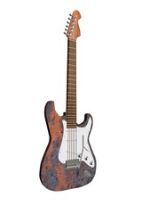 Naklejka premium guitare electrique 3d rouillée - info2d3d