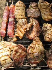 Fresh meat on a barbecue