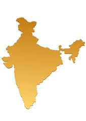 Carte de l'Inde marron