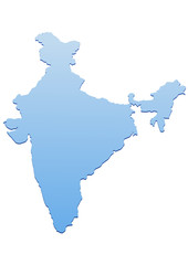 Carte de l'Inde bleu