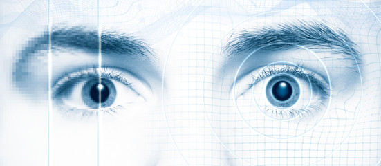 Human eyes digital hi-tech style
