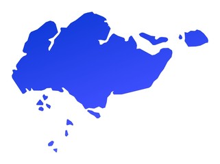 Fototapeta premium blue gradient map of Singapore