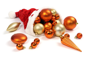 Boules de noel isolées sur fond blanc