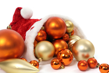 Boules de noel orange et or