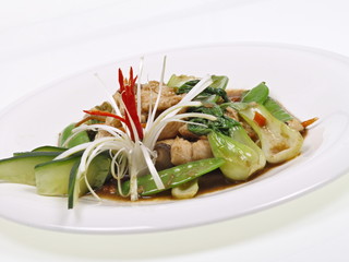 hühnchen süß scharf mit pak choi