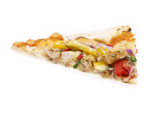 pizza mit hühnchen und paprika