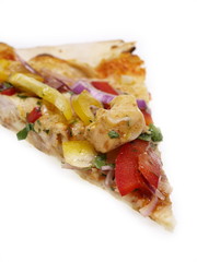 pizza mit hühnchen und paprika