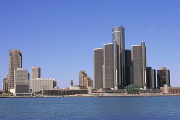 Fototapeta na wymiar zobacz Detroit Skyline z Windsor, Ontario