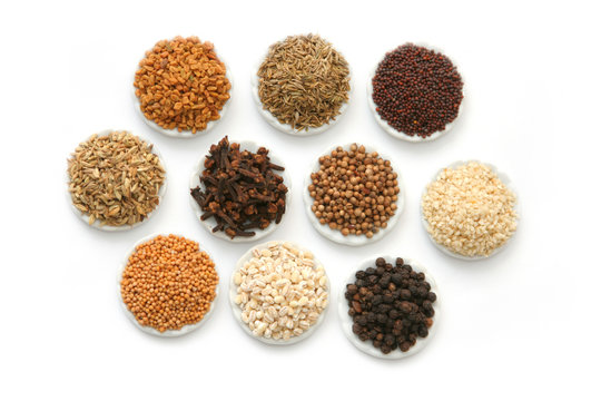 Spices grains and condiments