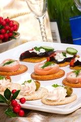 Tray full of fresh canapes