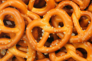 Perfect pretzel background close-up