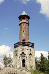 Obraz premium old tourist view tower on top hill