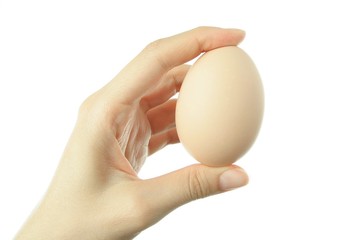 Fototapeta na wymiar Hand holding an egg