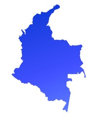 blue gradient map of Colombia