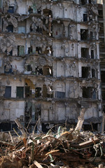 building under demolition