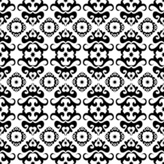 Seamless black ornament vector pattern