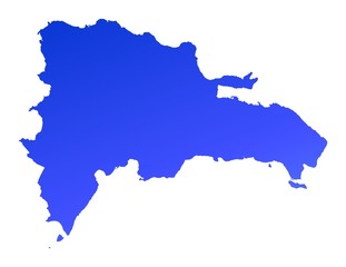 blue gradient map of Dominican Republic