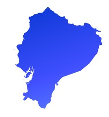 blue gradient map of Ecuador
